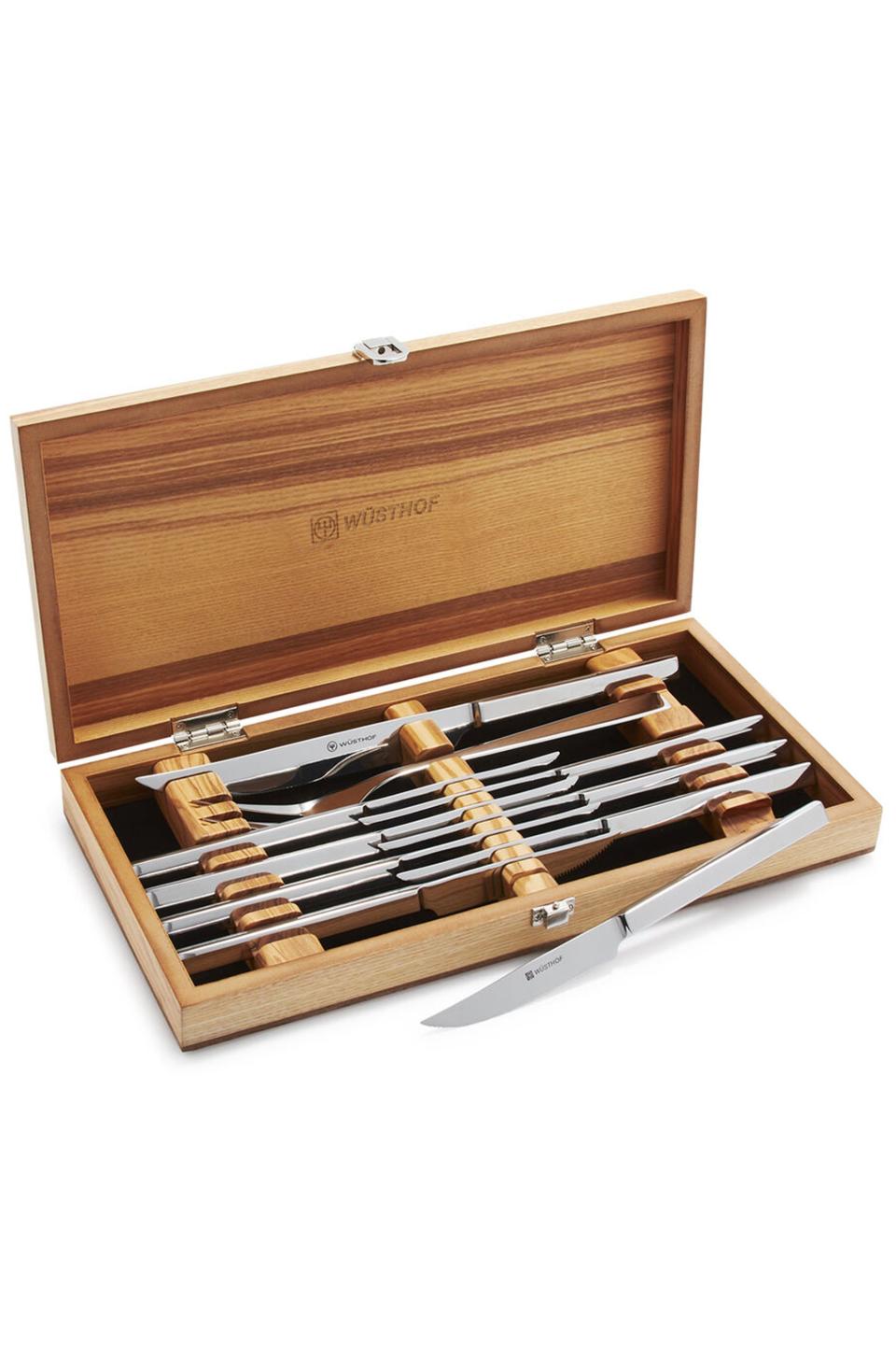 <p><a href="https://go.redirectingat.com?id=74968X1596630&url=https%3A%2F%2Fwww.williams-sonoma.com%2Fproducts%2Fwusthof-stainless-steel-10-piece-steak-carving-knive-set&sref=https%3A%2F%2Fwww.redbookmag.com%2Flife%2Ffriends-family%2Fg44097489%2Fbest-gifts-for-father-in-la1%2F" rel="nofollow noopener" target="_blank" data-ylk="slk:Shop Now;elm:context_link;itc:0;sec:content-canvas" class="link ">Shop Now</a></p><p>10-Piece Steak & Carving Knife Set</p><p>$119.95</p><p>williams-sonoma.com</p>