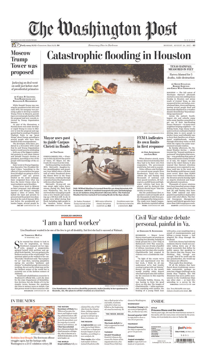 <p>The Washington Post<br> Published in Washington, D.C. USA. (newseum.org) </p>