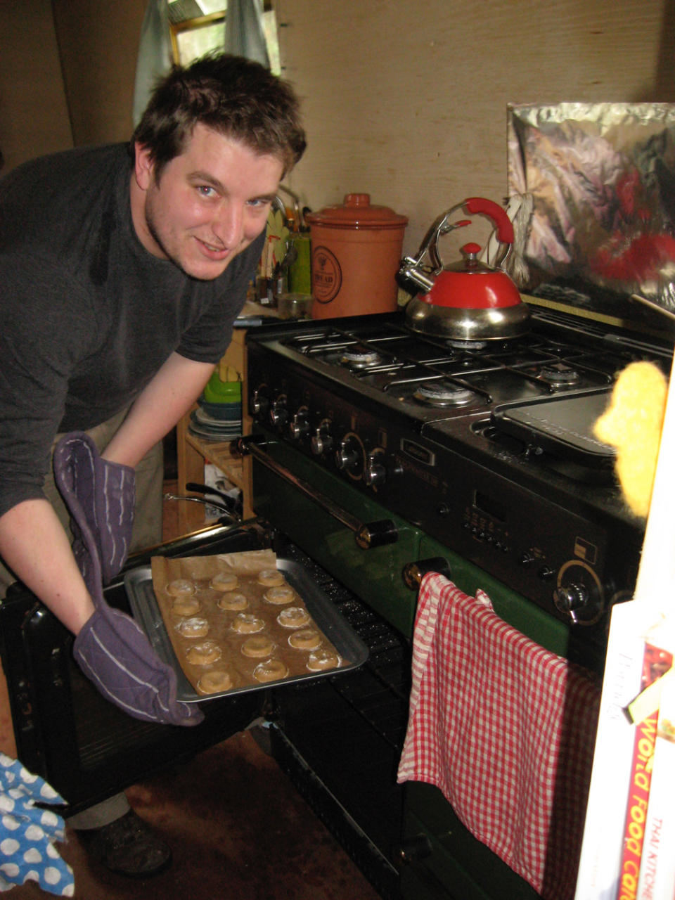 Matt baking in their narrowboat in March 2021 (Collect/PA Real Life)