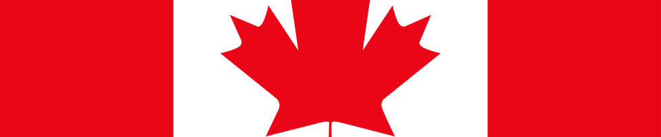 The upper third of the Canadian Flag