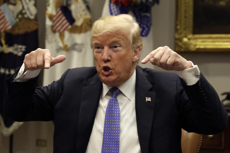 U.S. President Donald Trump speaks during a roundtable discussion on the Foreign Investment Risk Review Modernization Act (FIRRMA) in the Roosevelt Room of the White House in Washington, D.C., U.S., on Thursday, Aug. 23, 2018. (Photo: Yuri Gripas/Bloomberg)