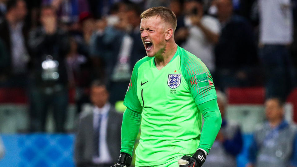 Pickford stood tall for England in the shootout. Pic: Getty