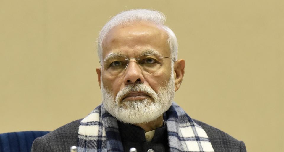 Prime Minister Narendra Modi at the ASSOCHAM annual conference 'New India: Aspiring $5 Trillion Economy', at Vigyan Bhawan on December 20, 2019 in New Delhi. Photo: Sonu Mehta/Hindustan Times via Getty Images