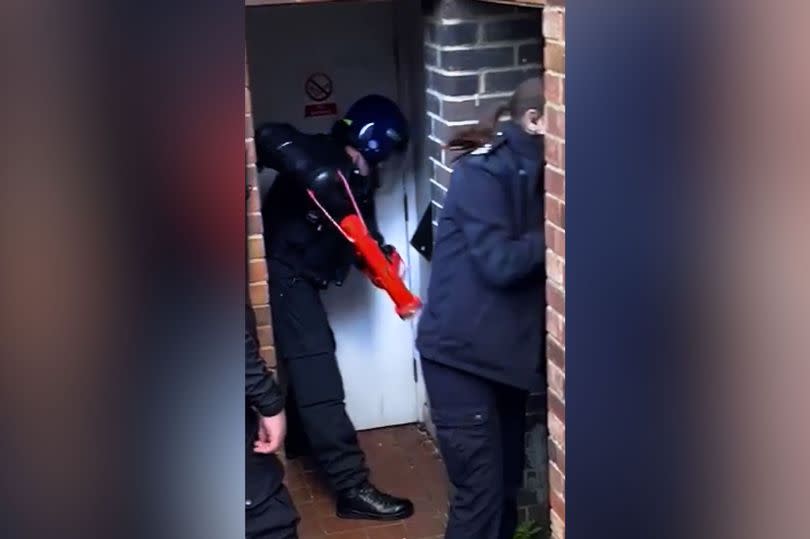 Immigration enforcement officers during one of the raids