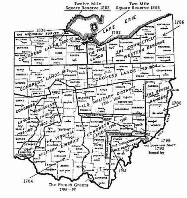 Map of Ohio Land Grants