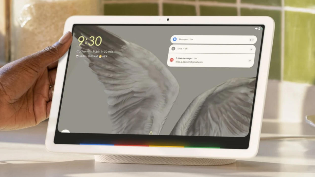  Google Pixel Tablet being used in dock mode. 