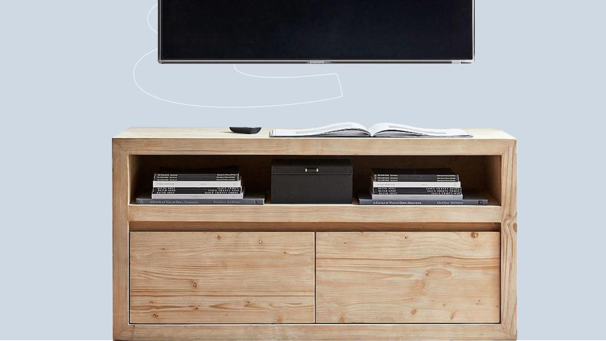 a tv on a dresser