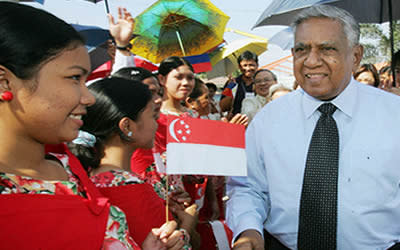 President SR Nathan says he will not be contesting in the upcoming Presidential Election. (AP photo)