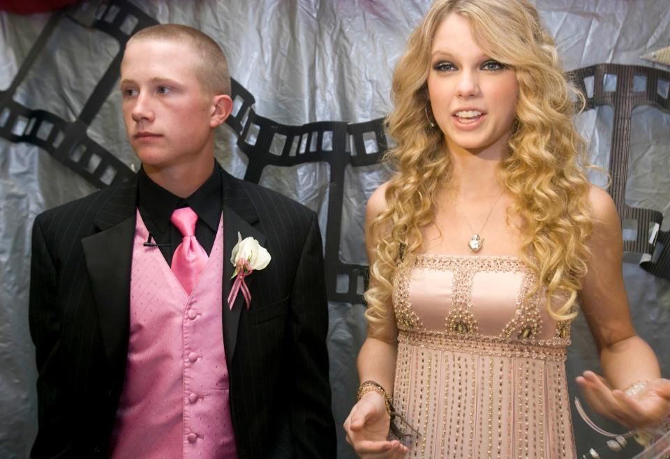 Taylor Swift attends the Hillcrest High School prom on April 19, 2008, with her date, Hillcrest senior Whit Wright.