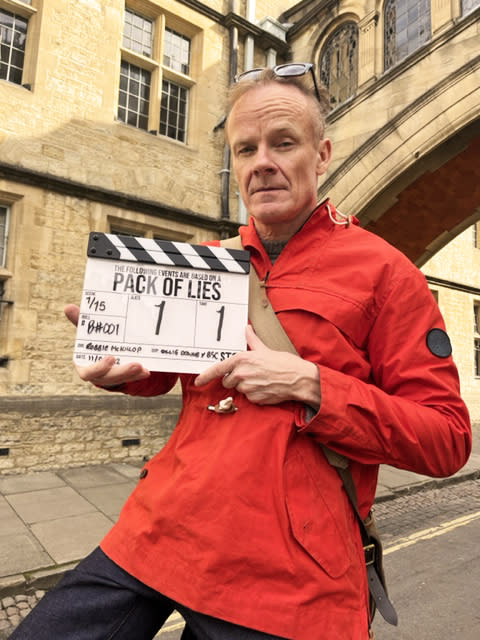 Alistair Petrie at the start of filming of The Following Events Are Based On A Pack of Lies.