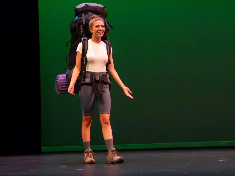 Lauren Hjelsand performed “Hiking Through,” a monologue about how hiking and backpacking can help someone work through larger life problems during the Miss Wausau Area Competition.