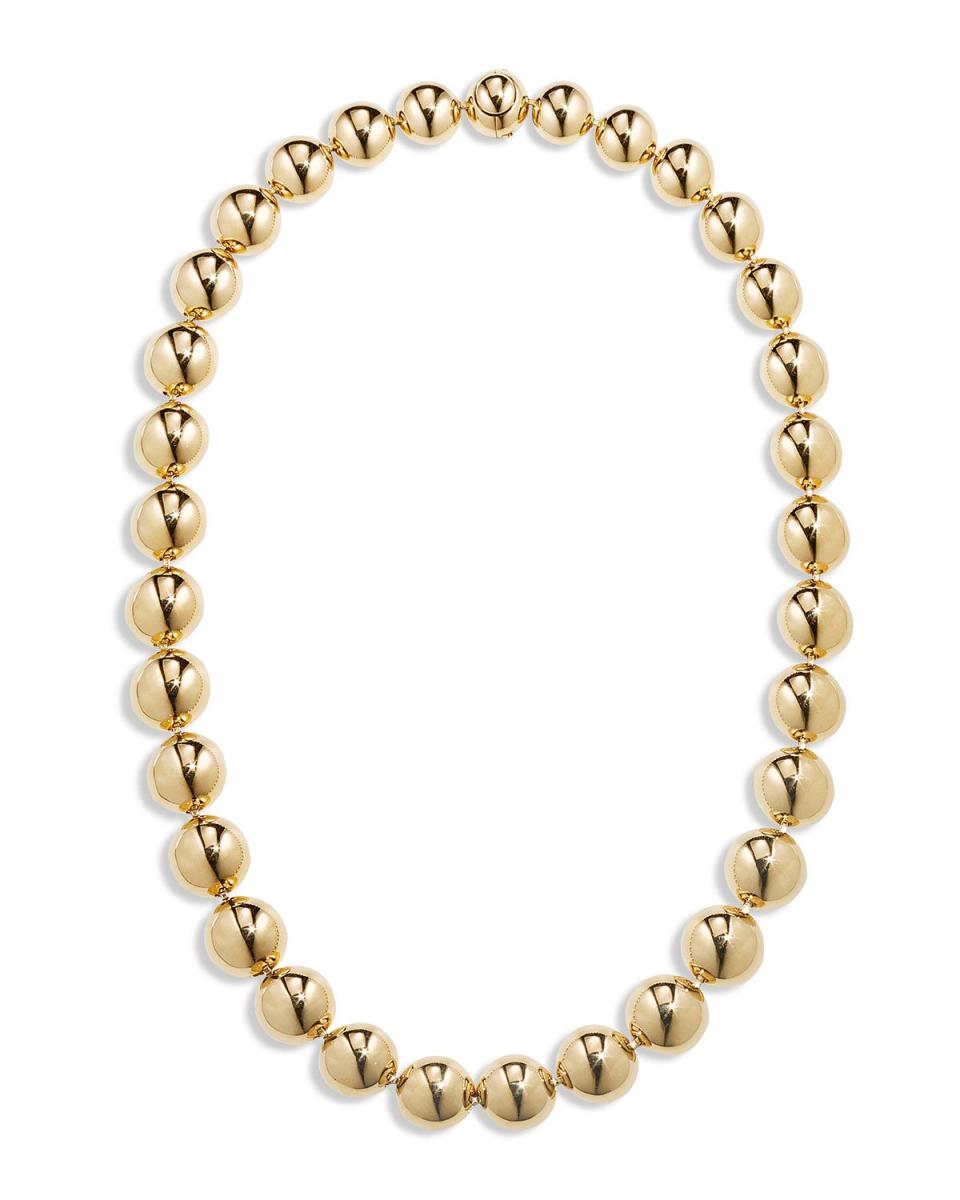 18K Gold Bead Necklace, 16L