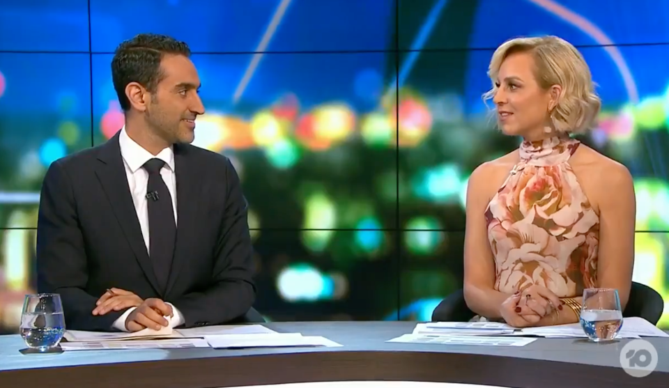 The Project's Waleed Aly and Carrie Bickmore