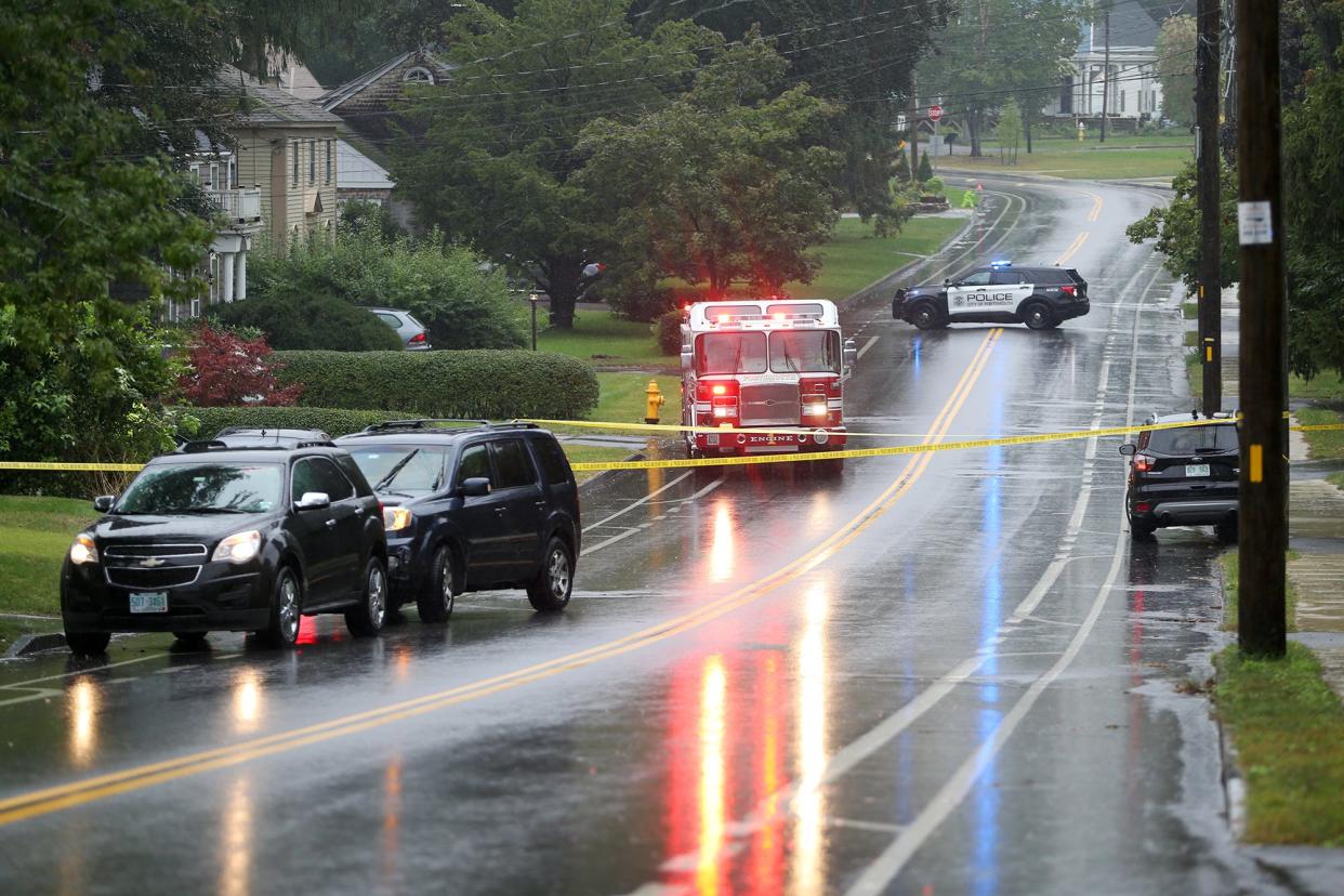 Portsmouth police shut down an area on Maplewood Avenue in Portsmouth Thursday, Sept. 22, 2022.
