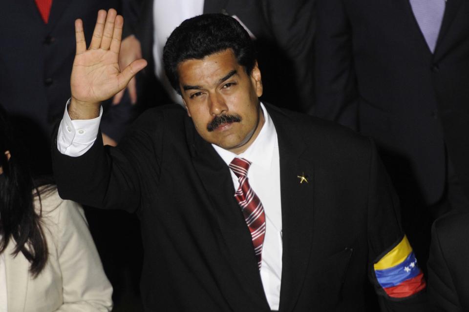 El nuevo presidente encargado de Venezuela, Nicolás Maduro, este viernes en los funerales de Hugo Chávez