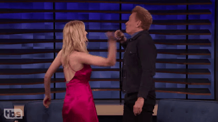 "That was a fantastic slap!" the host screamed. "Wow!" (Photo: Team Coco)