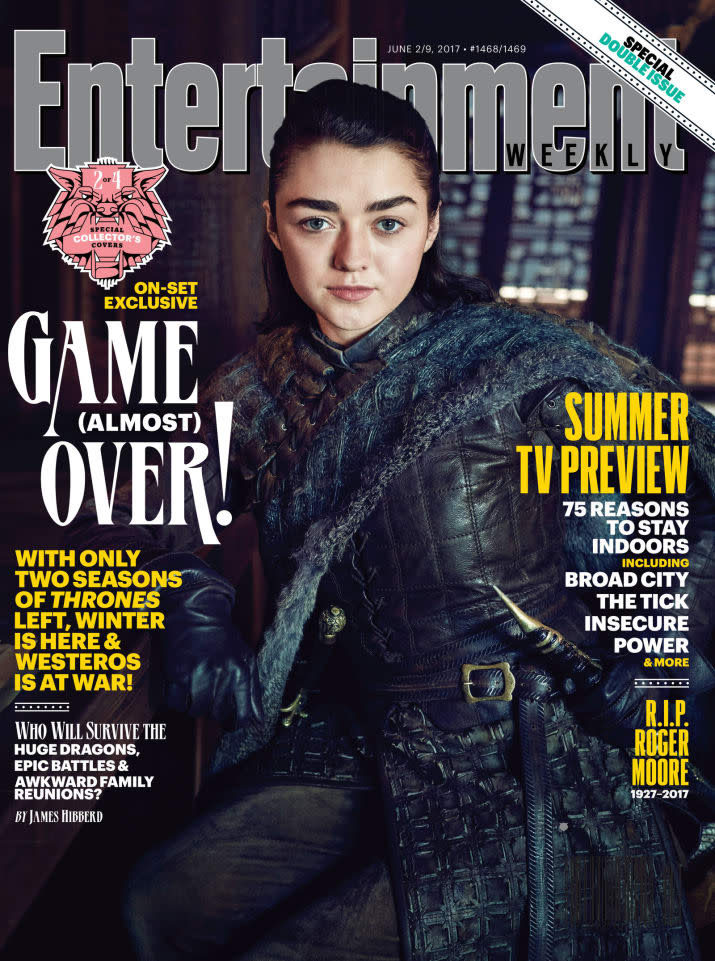 Arya has Littlefinger’s knife in this promotional photo.
