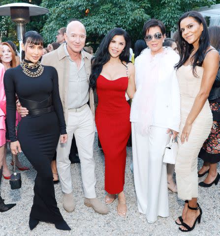 <p>Stefanie Keenan/Getty for This Is About Humanity</p> Kim Kardashian, Jeff Bezos, Lauren Sánchez, Kris Jenner and Elsa Marie Collins