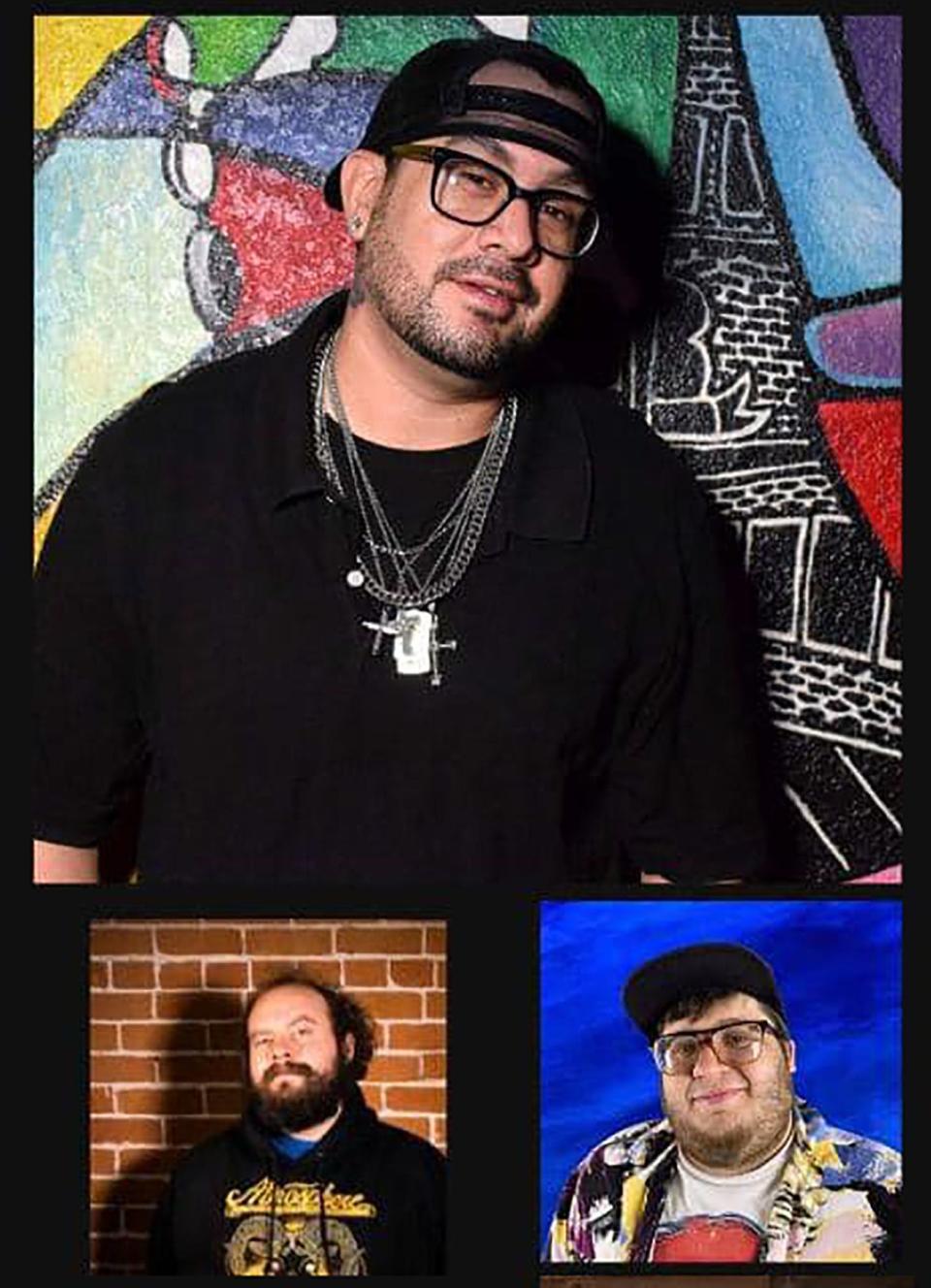 Comedians Ricky Ramos (top) Dylan Kantor (bottom left) and Darron Finesilver are set to serve up some laughs May 11 at the Blue Cactus Room at El Nopal in Pueblo.