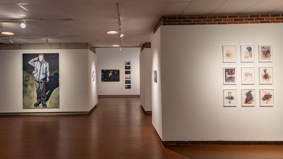 "Women at War." Partial installation view, Florida State University Museum of Fine Arts, 2023.