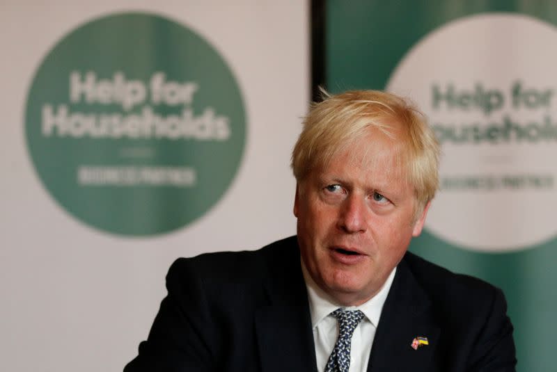 British Prime Minister Boris Johnson meets with senior business leaders in London