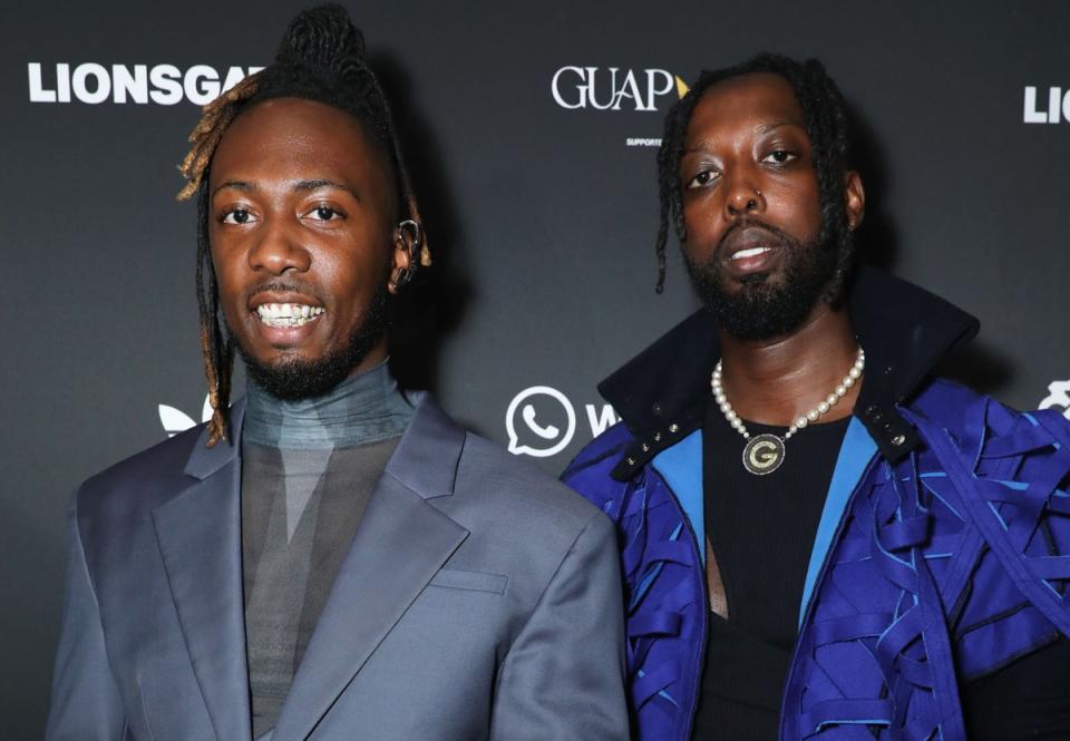 Jide Adetunji and Ibrahim Kamara attend the GUAP Gala 2023 at Natural History Museum on September 15, 2023 in London, England (Getty)