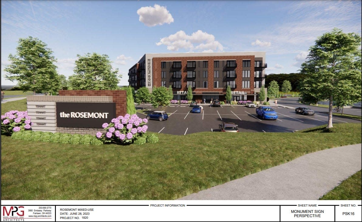 Plans for The Rosemont residential and retail complex in the Fairlawn portion of Montrose call for a total of 59 apartments, primarily one-bedroom units.