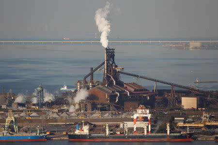 FILE PHOTO : Nippon Steel & Sumitomo Metal Corp.'s Kimitsu steel plant is seen in Kimitsu, east of Tokyo February 20, 2013. REUTERS/Issei Kato/File Photo