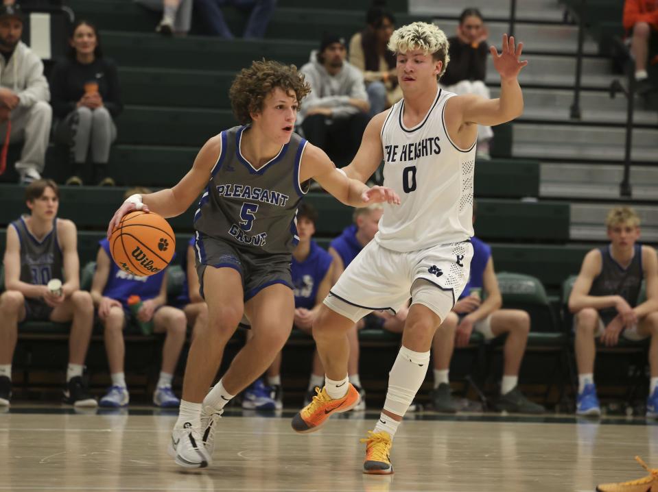 Pleasant Grove and Brighton compete in a neutral tournament game at Olympus High School in Holladay on Thursday, Dec. 28, 2023. | Laura Seitz, Deseret News