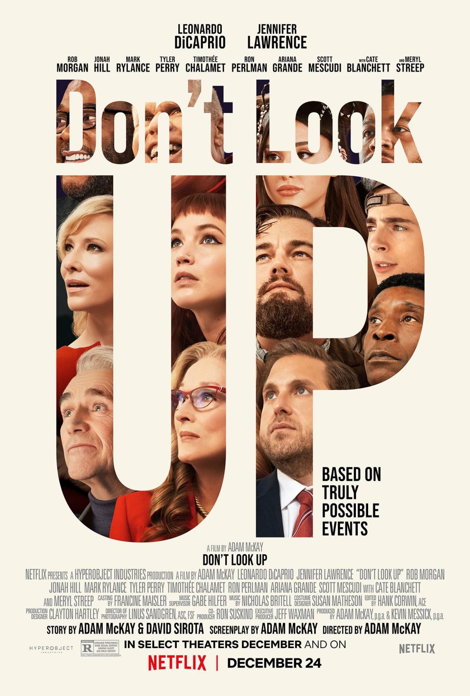 The poster for the Netflix film "Don't Look Up," directed by Adam McKay.