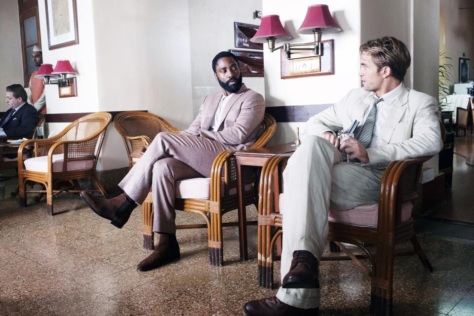 John David Washington and Robert Pattinson in Tenet, 2020.