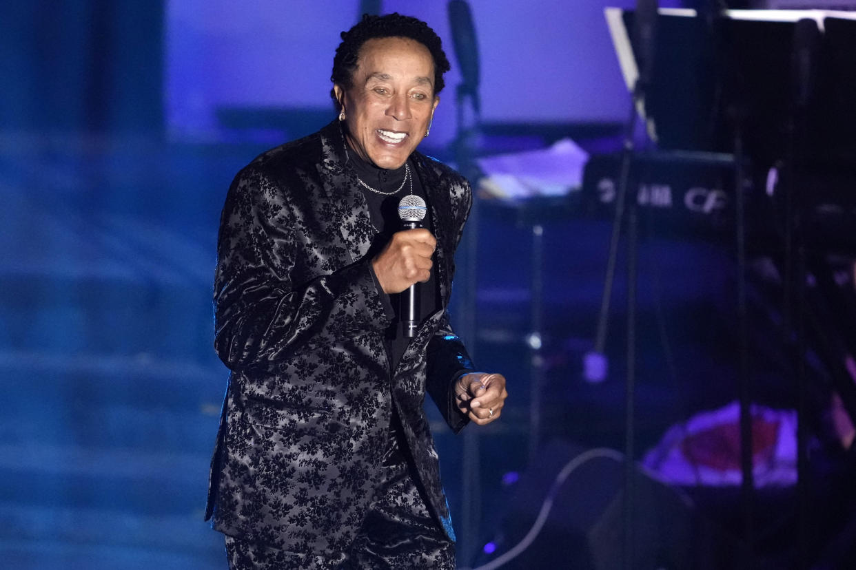 Smokey Robinson performs at the 51st annual Songwriters Hall of Fame induction and awards gala at the New York Marriott Marquis Hotel on Thursday, June 16, 2022, in New York. (Photo by Charles Sykes/Invision/AP)