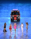 Victoria Beckham, Geri Halliwell, Emma Bunton, Melanie Brown and Melanie Chisholm of The Spice Girls perform during the Closing Ceremony on Day 16 of the London 2012 Olympic Games at Olympic Stadium on August 12, 2012 in London, England. (Photo by Stu Forster/Getty Images)