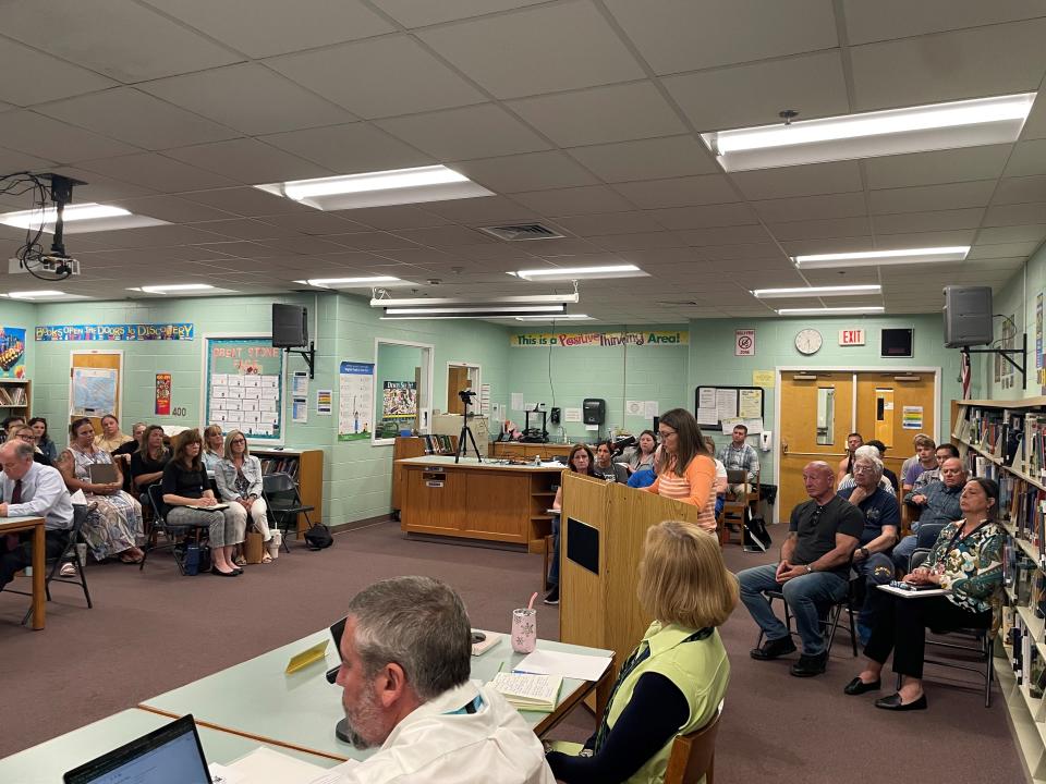 Seabrook Elementary School teacher Kelly MacInnis shared her frustrations with the School Board at their May 14 meeting.