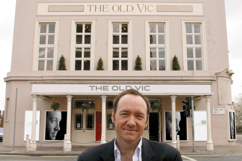 Kevin Spacey outside The Old Vic theatre