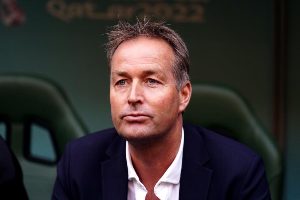 Denmark manager Kasper Hjulmand during the FIFA World Cup Group D match against Tunisia (Mike Egerton/PA) (PA Wire)
