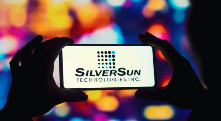 January 13, 2023, Brazil. In this photo illustration, the SilverSun Technologies logo is displayed on a smartphone screen. SSNT stock