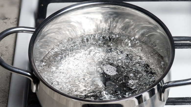 boiling water pot on stove