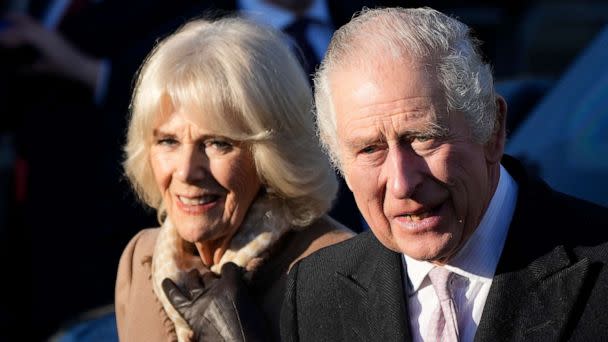 PHOTO: King Charles III and Camilla, Queen Consort leave Bolton Town Hall during a tour of Greater Manchester on January 20, 2023 in Bolton, United Kingdom. (Christopher Furlong/Getty Images)