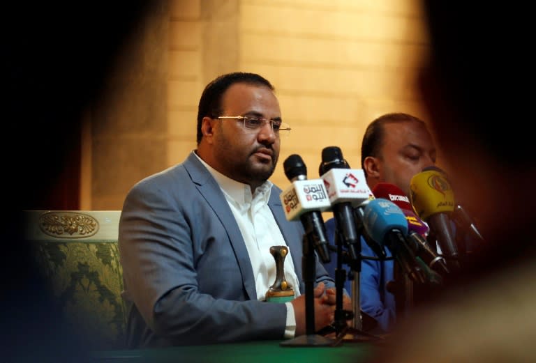 The political head of Yemen's Huthi Shiite rebels, Saleh al-Sammad, attends a meeting with freed prisoners in Sanaa on January 31, 2017