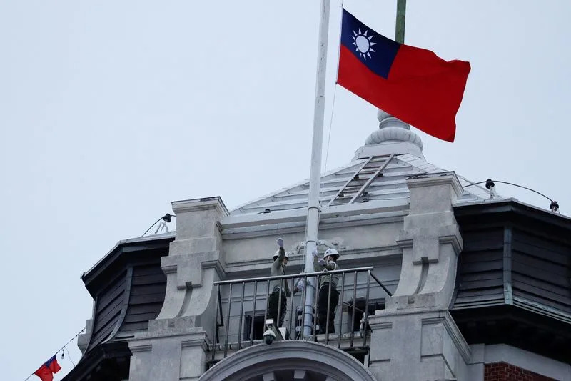 FILE PHOTO: A Taiwanese flag at the Presidential Palace in Taipei