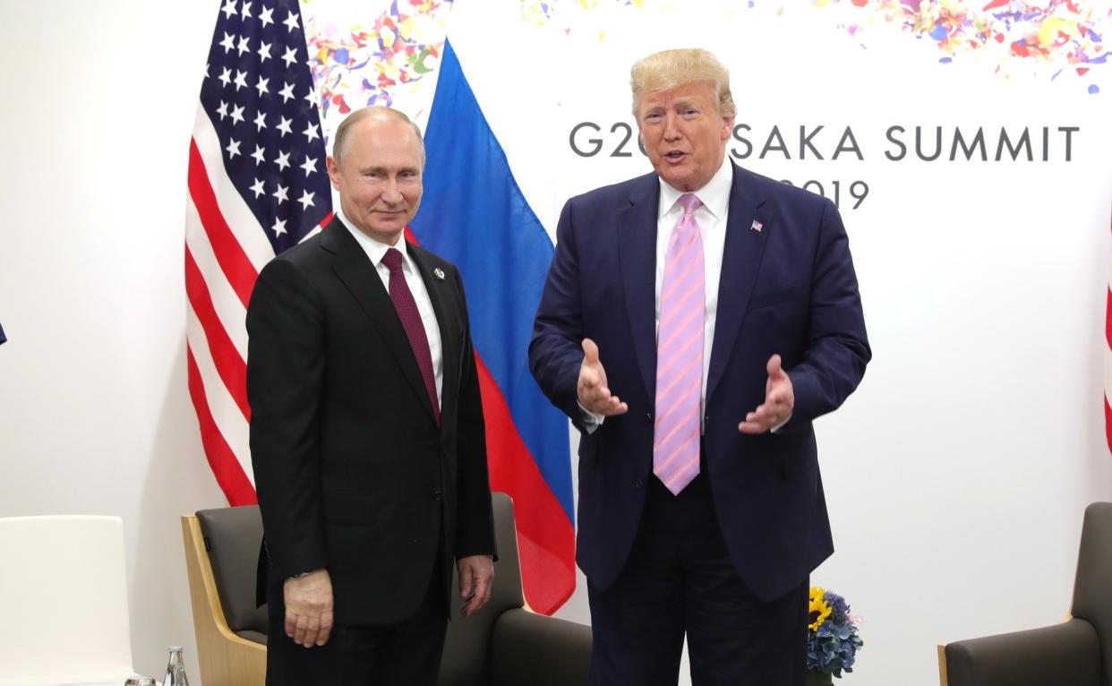 Russian President Vladimir Putin and then-President Donald Trump at a G-20 summit.