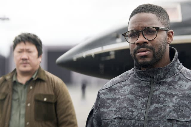 <p>Courtesy of Netflix</p> Benedict Wong and Jovan Adepo in '3 Body Problem.'