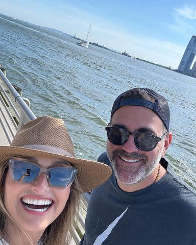 <p>Giada De Laurentiis/Instagram</p> Giada De Laurentiis and Farley pose near water