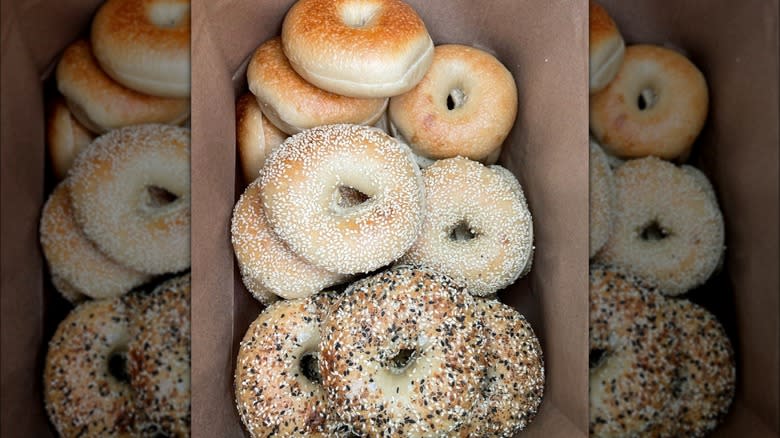 Bagels in bin