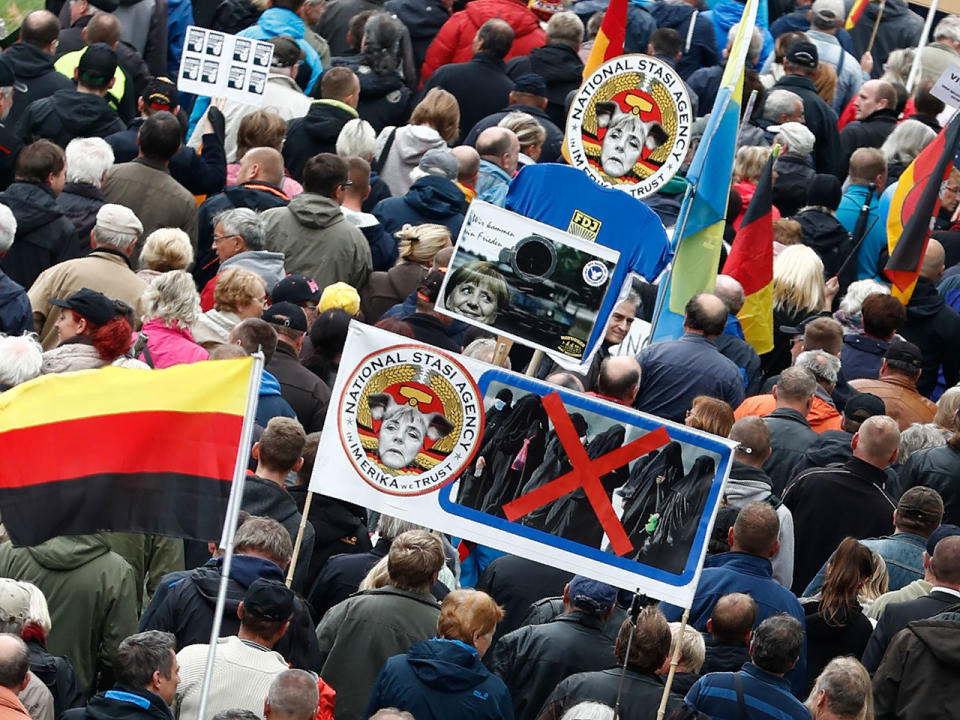 Am Rande von einer Pegida-Demonstration in Dresden war es Anfang August zu dem Vorfall gekommen (Symbolbild). Bild-Copyright: Odd Andersen/AFP