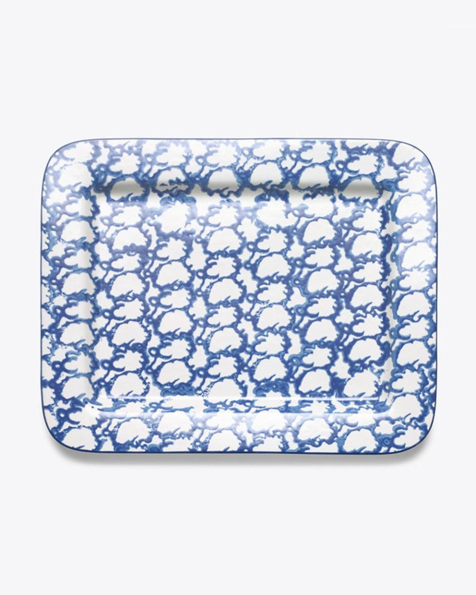 Tory Burch Spongeware Rectangular Platter