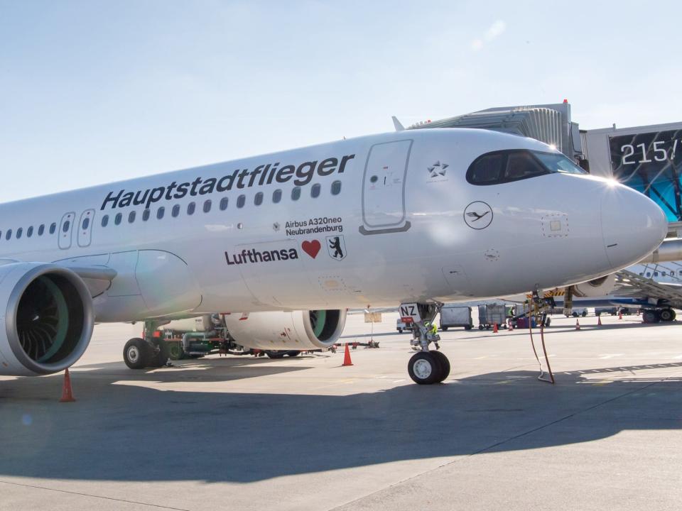 Lufthansa Airbus A320neo at Berlin's Brandenburg Airport