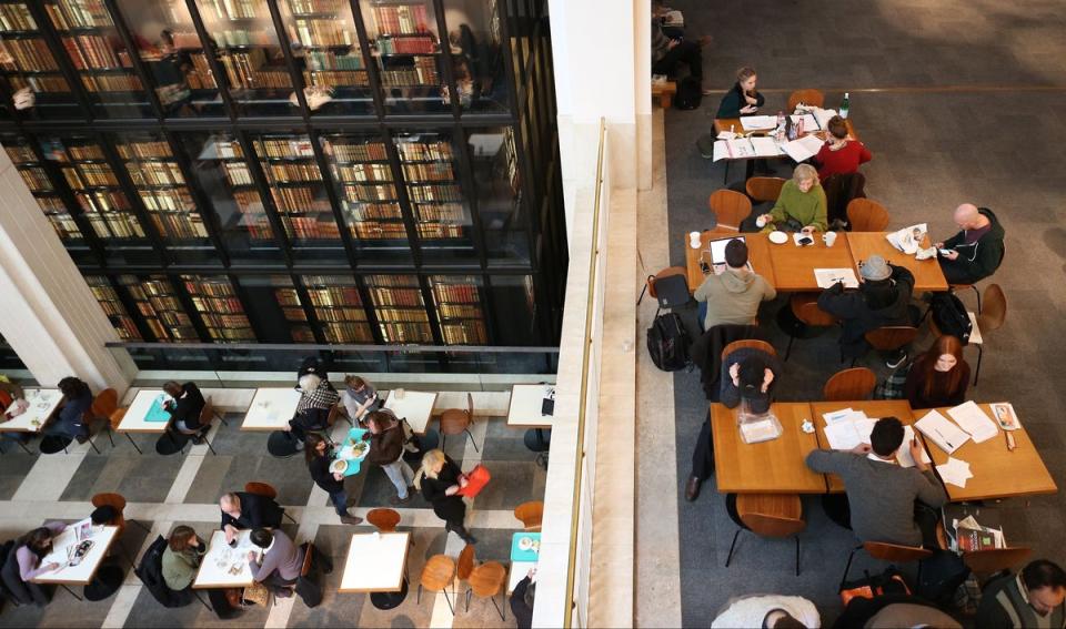 Inside the British Library, which is now much emptier than before (Getty Images)
