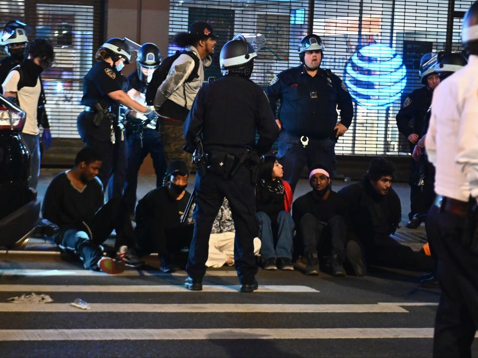 BLM protesters are lined up and arrested in New York CityAFP via Getty Images